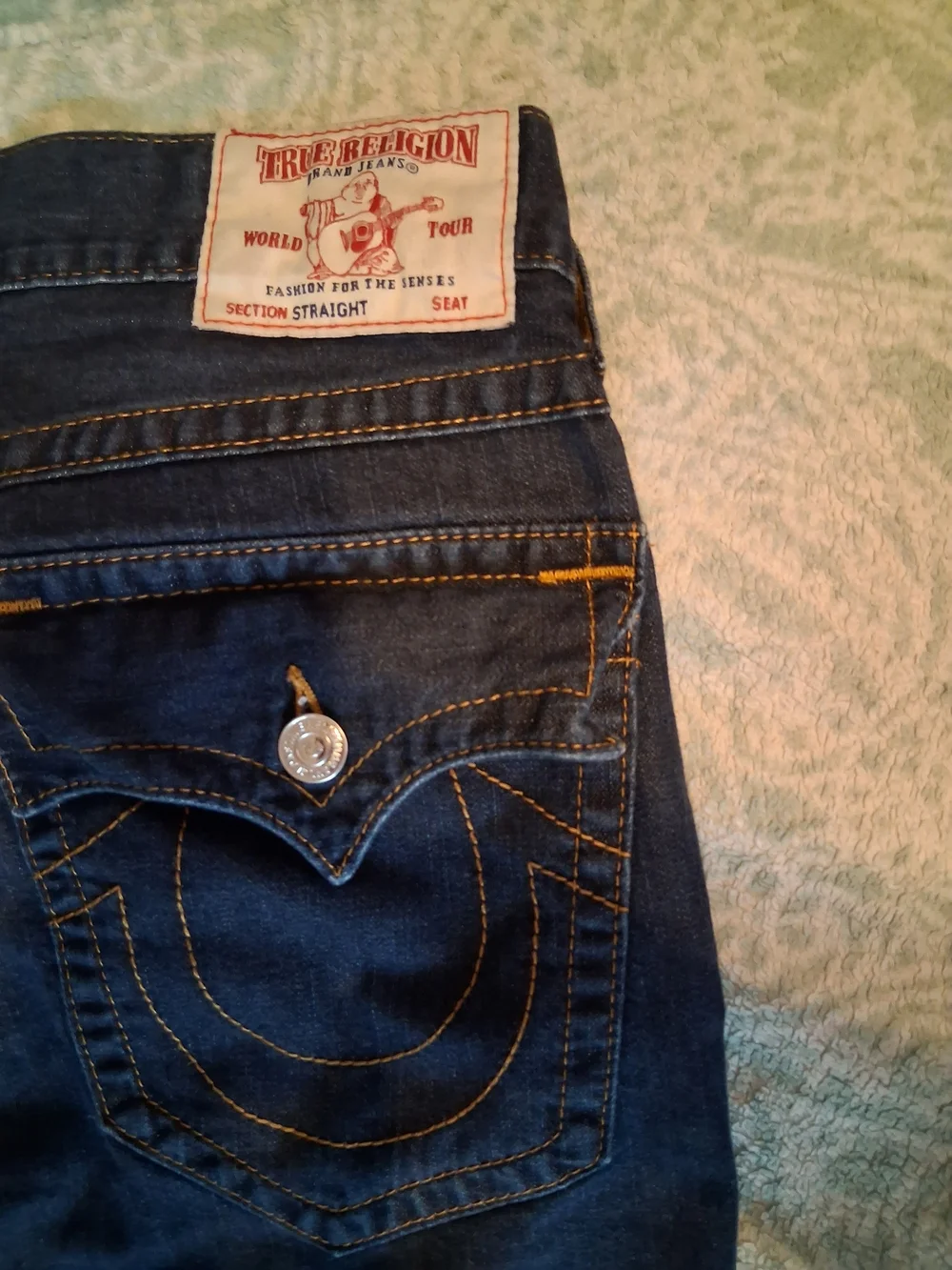 True Religion Men's Dark Blue Straight-Leg Jeans